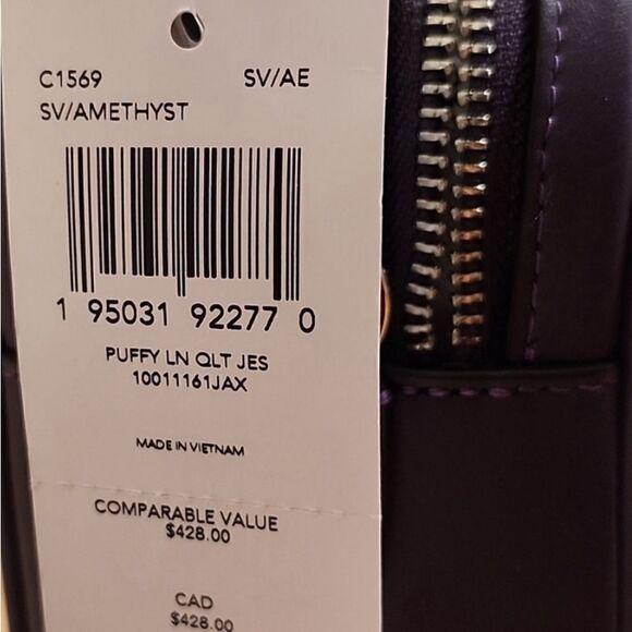 🔥🎁NEW! Coach JES Crossbody Puffy Line Quilt Msrp:$428.00 - Picture 9 of 9